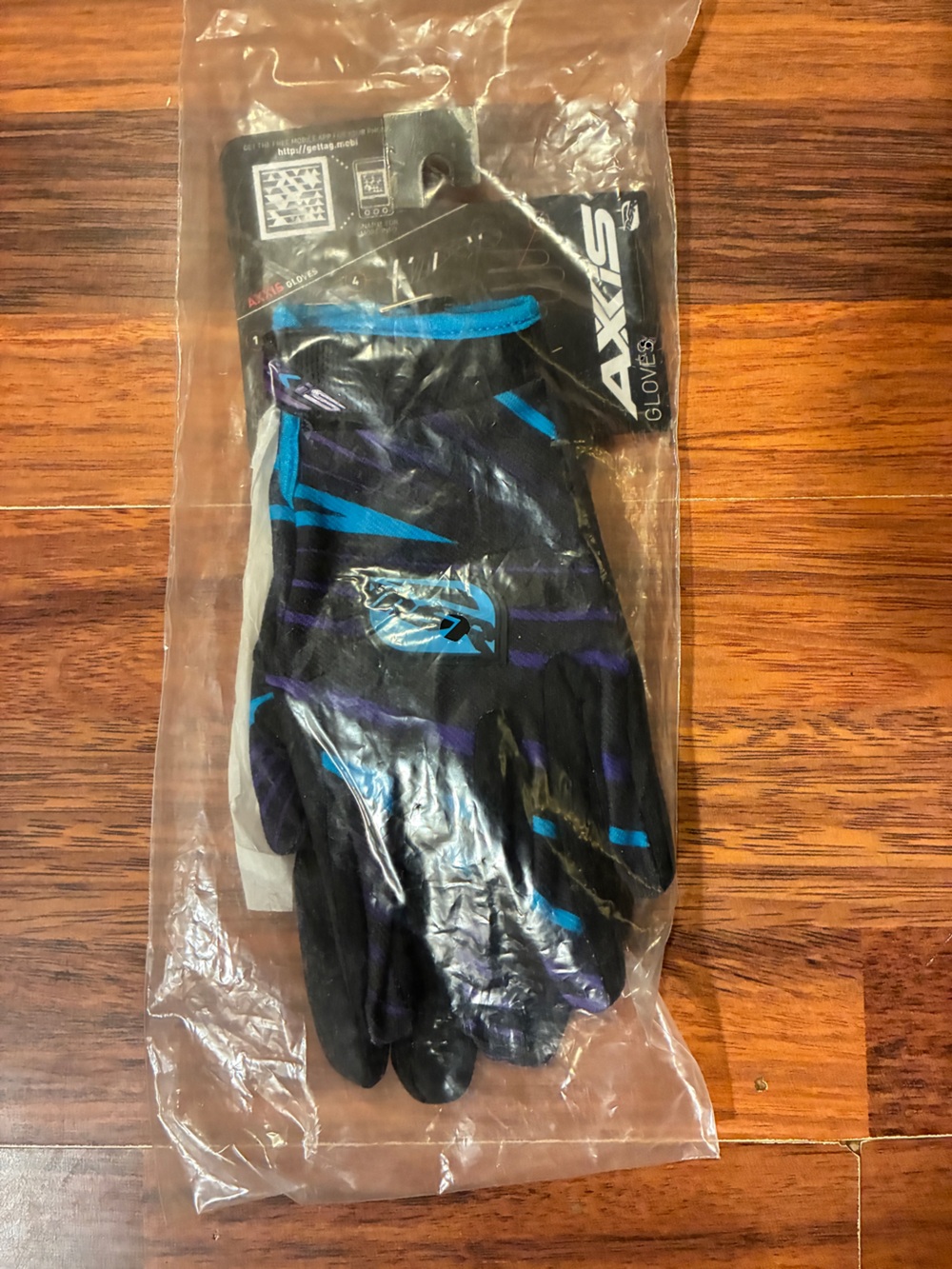 AXIS Gloves Black with Teal & Purple Accents